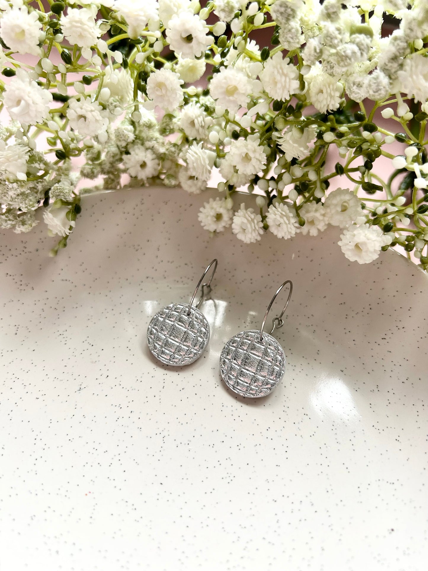 Disco Ball Hoops | Polymer Clay Earrings