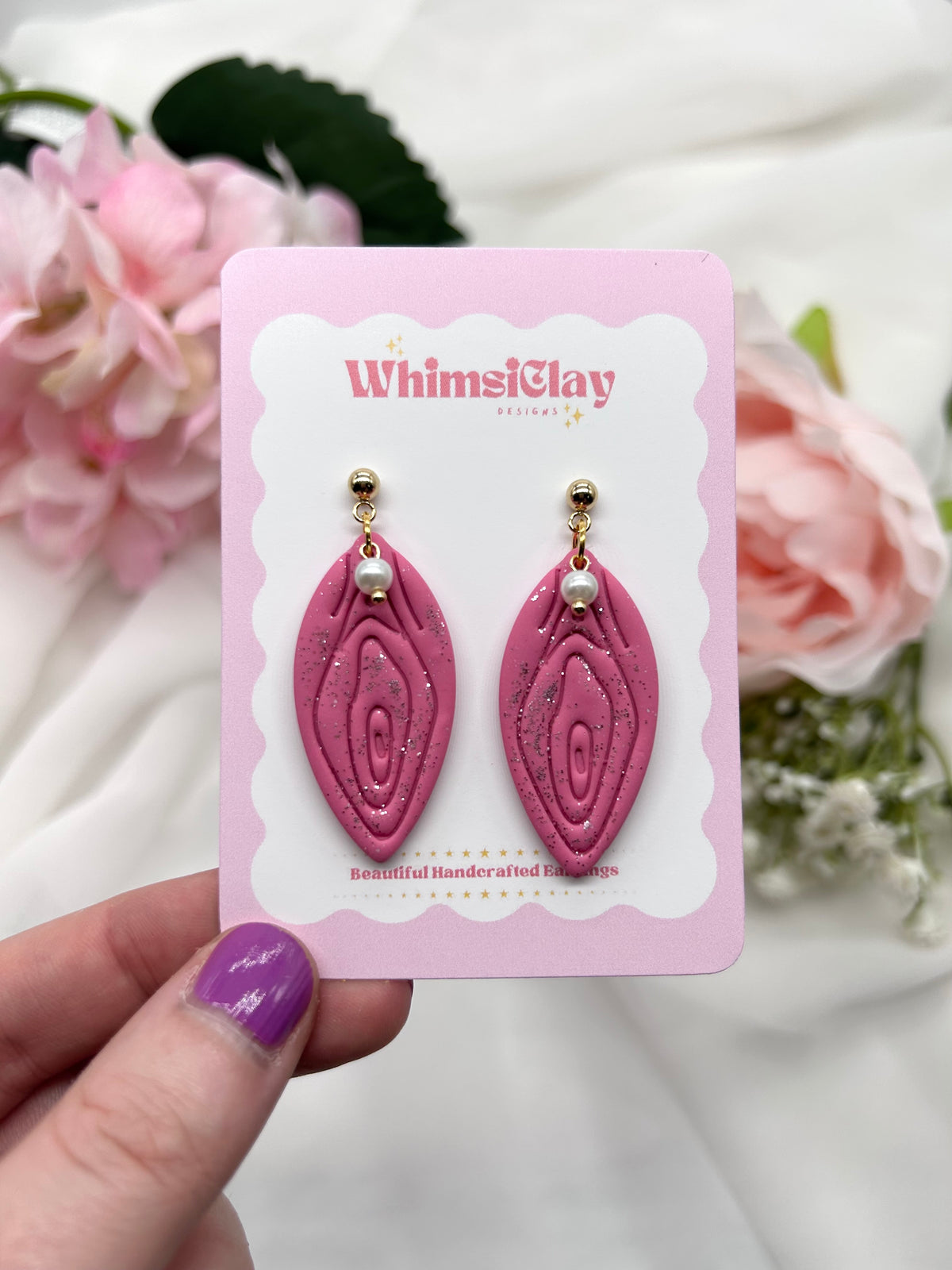 Glitter Vulva | Polymer Clay Earrings