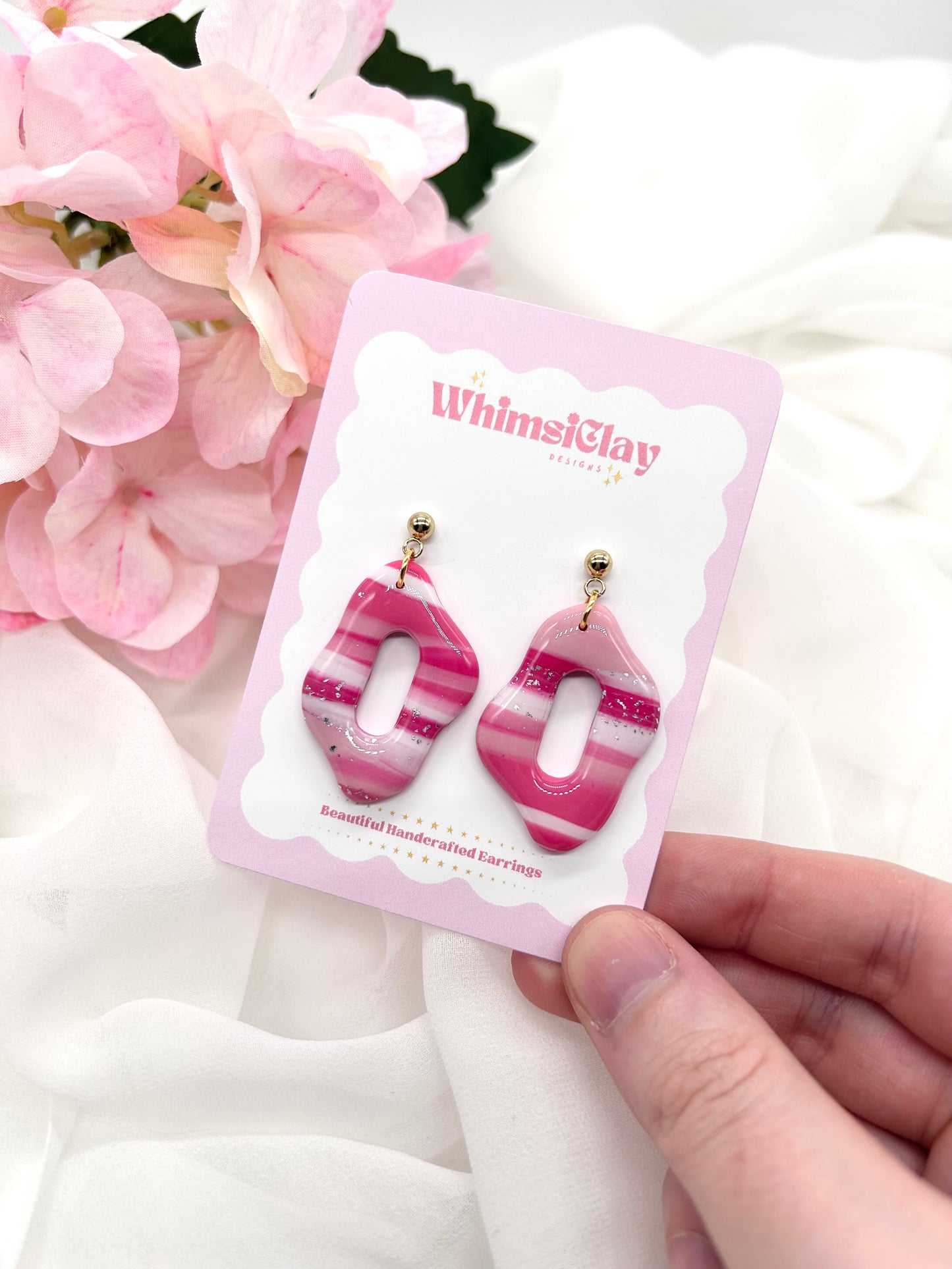 Pink Marble Statement Earrings