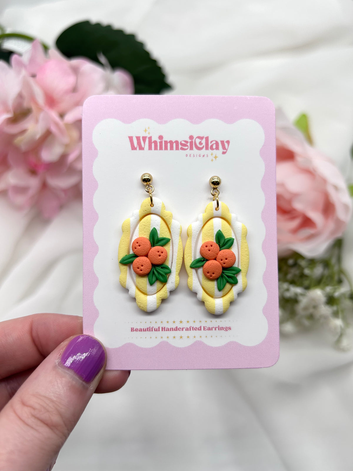 Orange Stripes | Polymer Clay Earrings