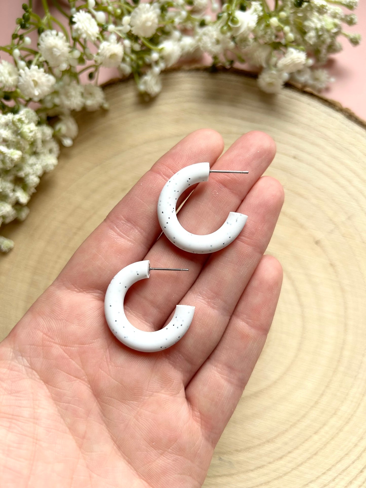 Small Classic Hoops | Polymer Clay Earrings