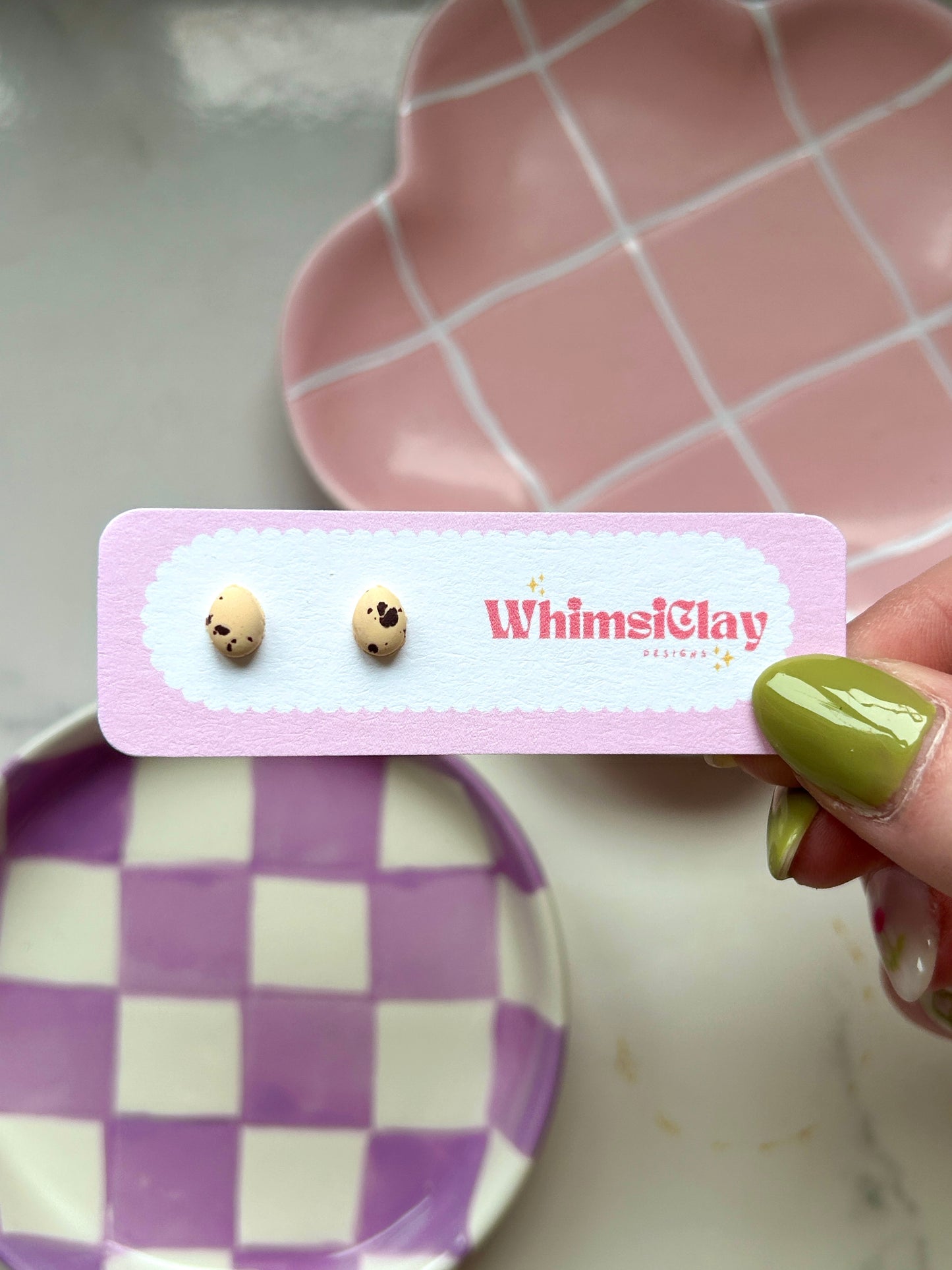 Mini Egg Studs | Polymer Clay Earrings