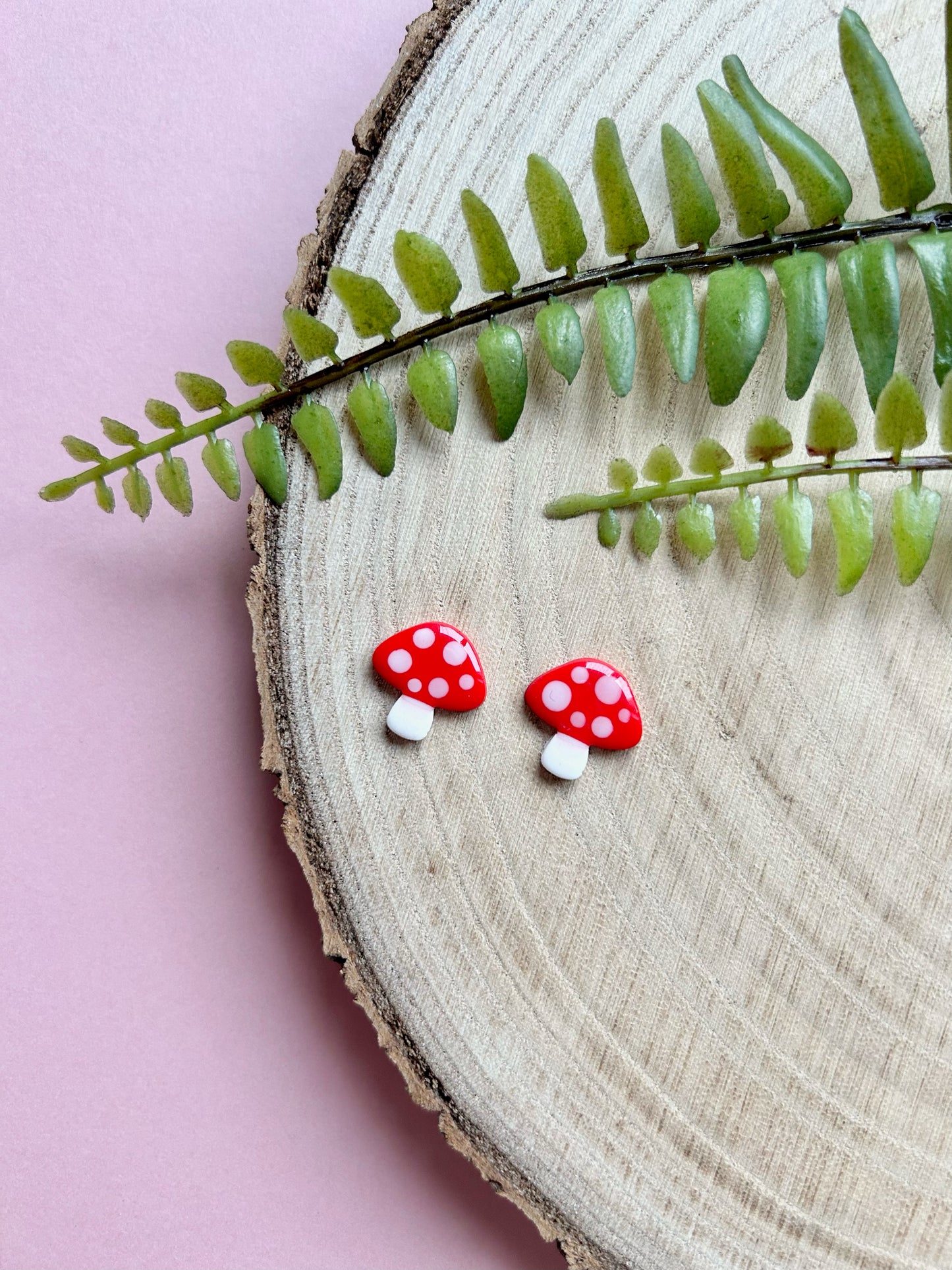 Mushroom Studs | Polymer Clay Earrings