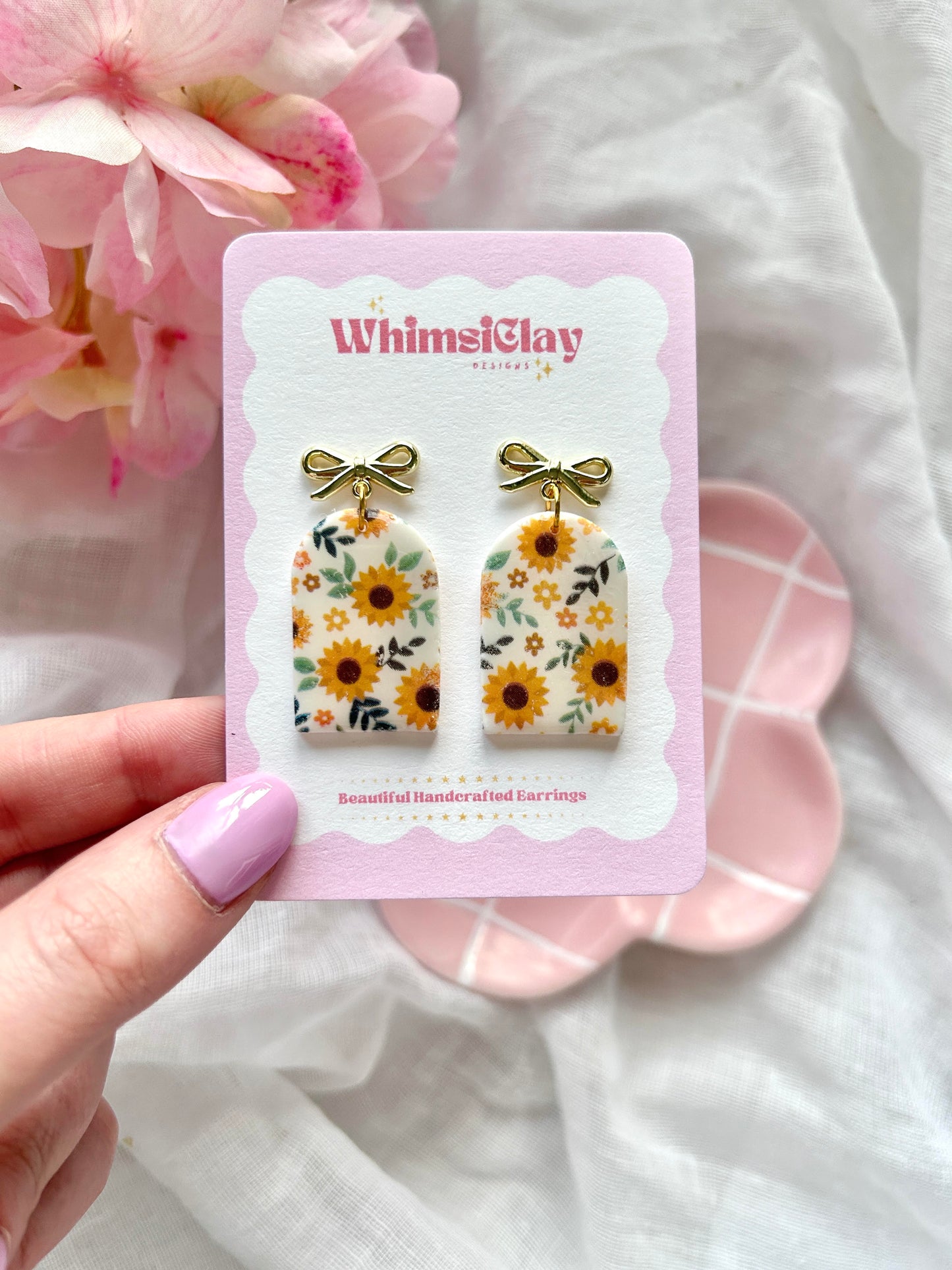 Floral Arch Earrings | Polymer Clay Earrings