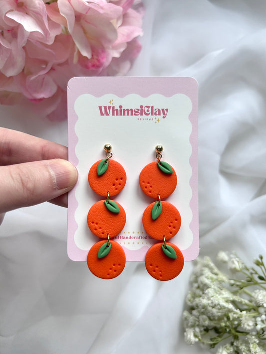 Orange Trio Earrings