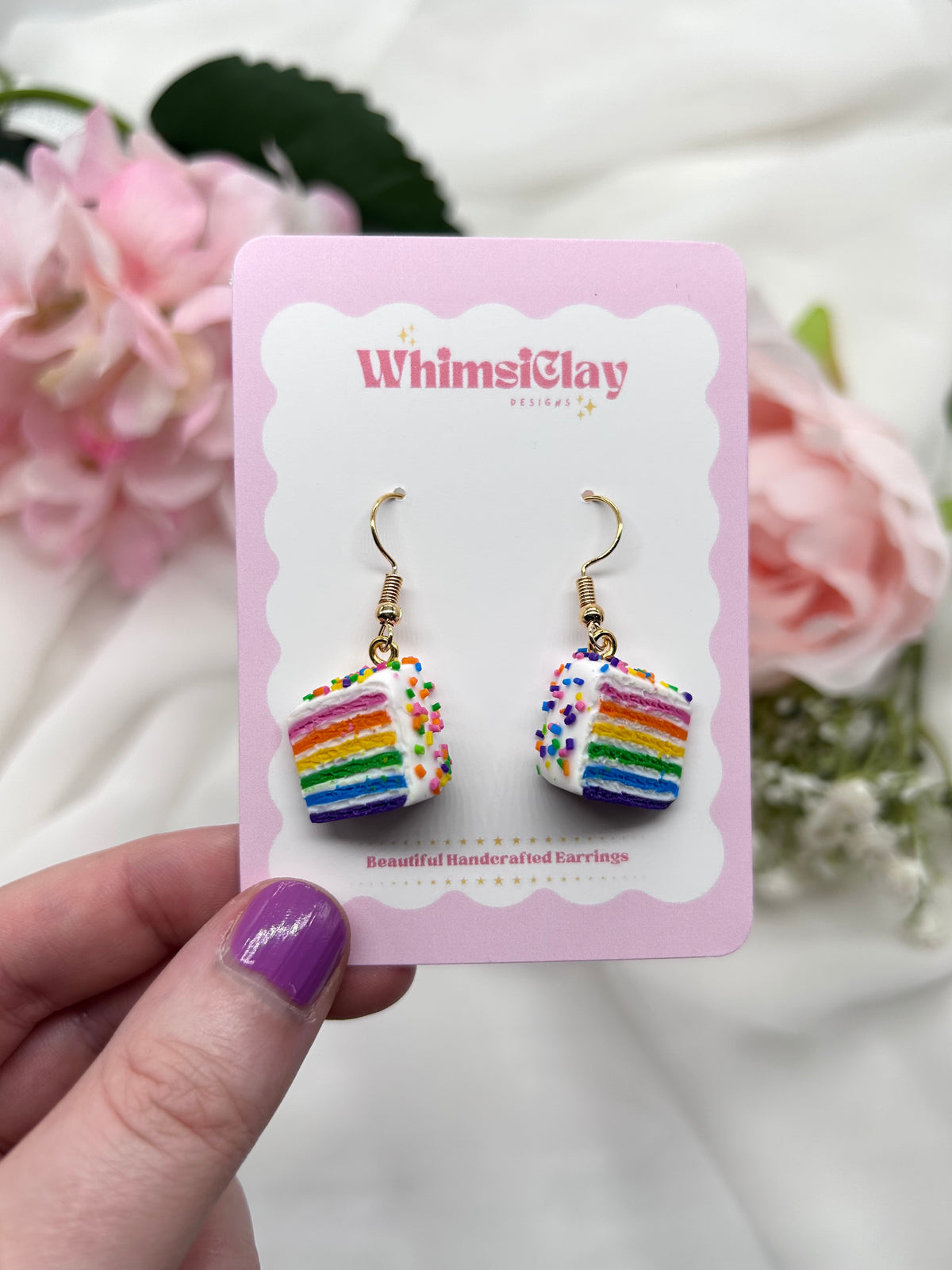 Rainbow Cake | Polymer Clay Earrings