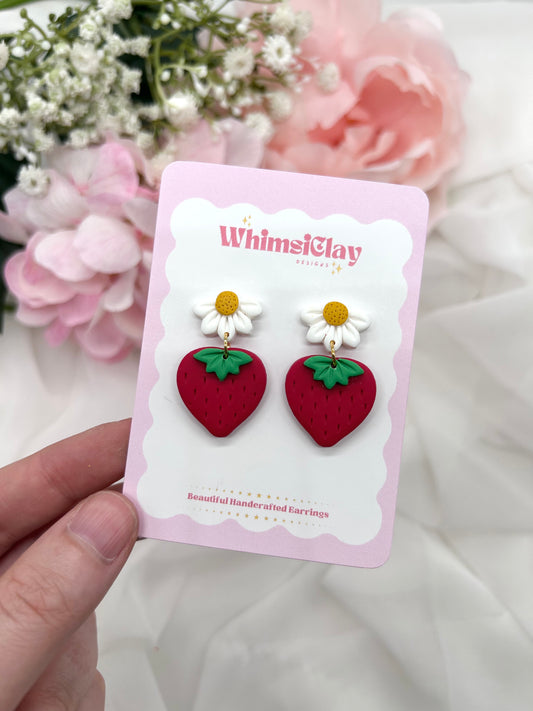 Strawberry and Daisy Earrings