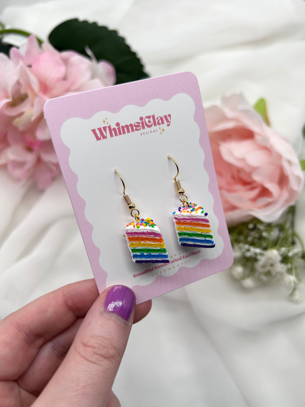 Rainbow Cake | Polymer Clay Earrings