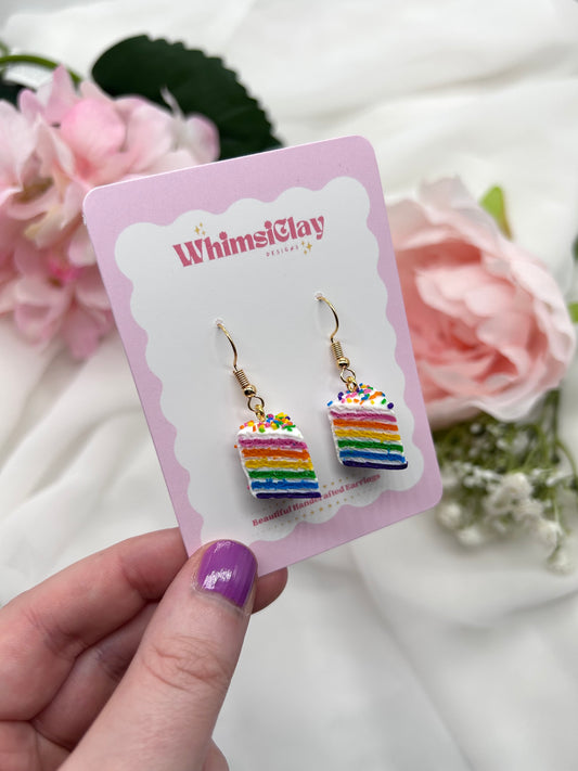 Rainbow Cake | Polymer Clay Earrings