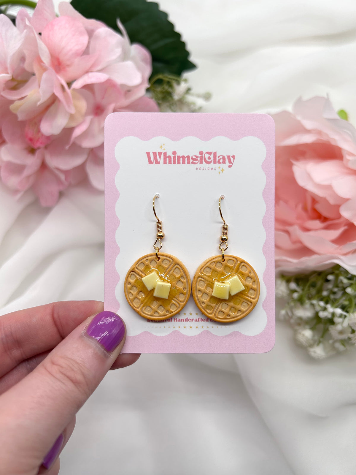Butter Waffle | Polymer Clay Earrings