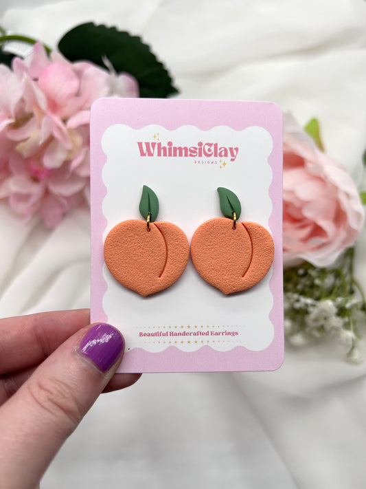 Peach Drop | Polymer Clay Earrings