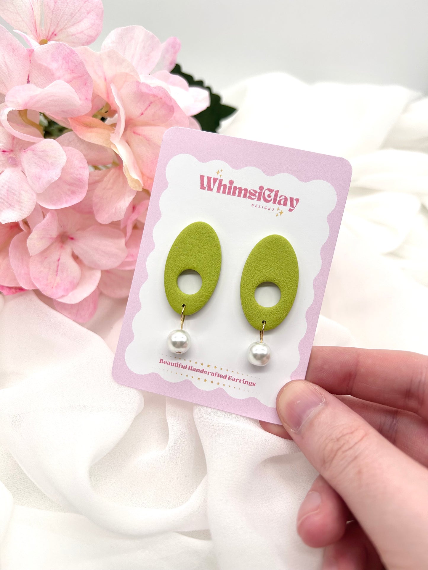 Retro Oval and Pearl Earrings