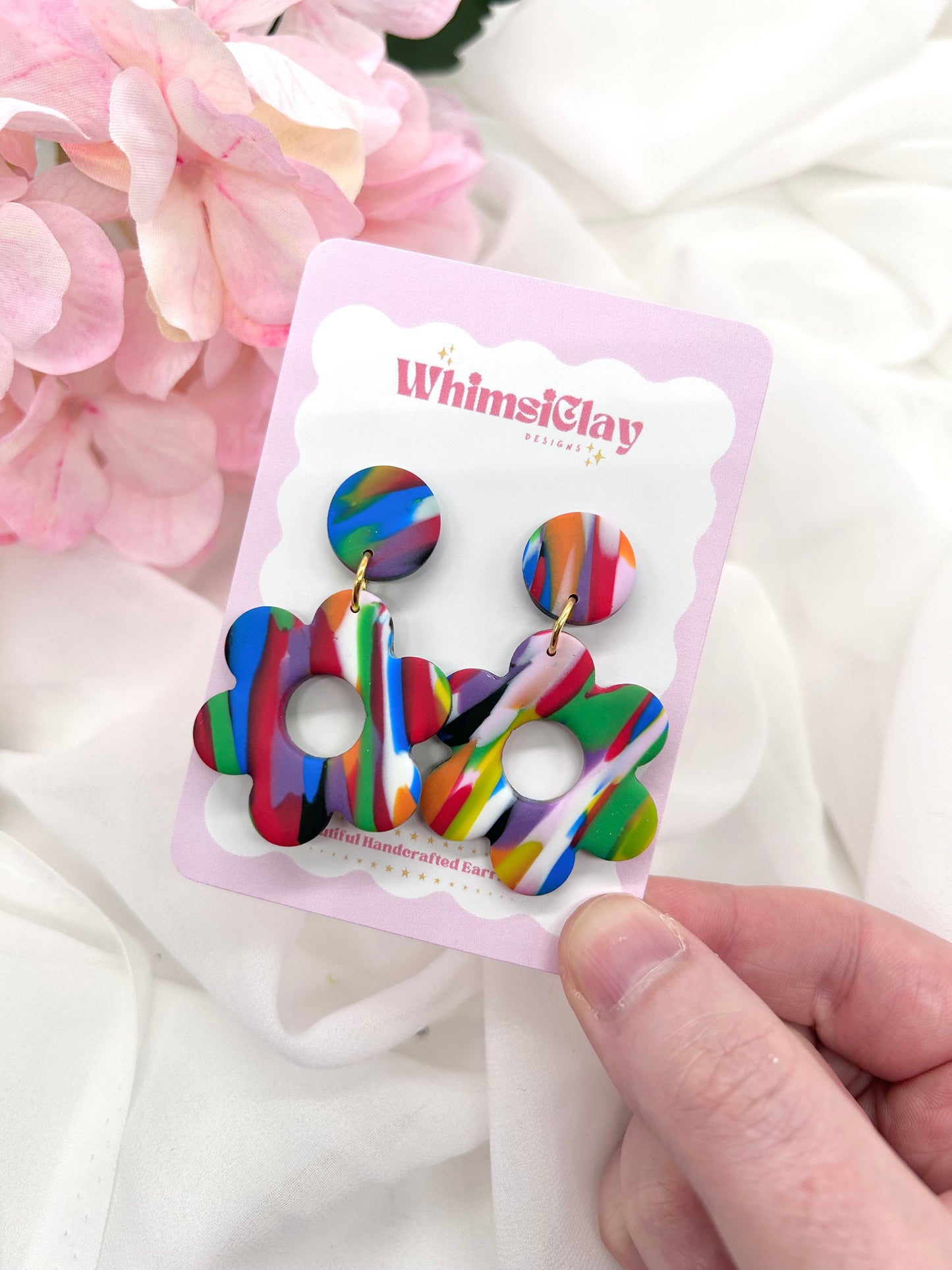 Artistic Large Flower Earrings