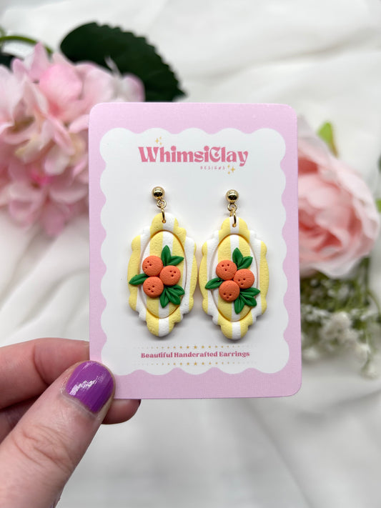 Orange Stripes | Polymer Clay Earrings