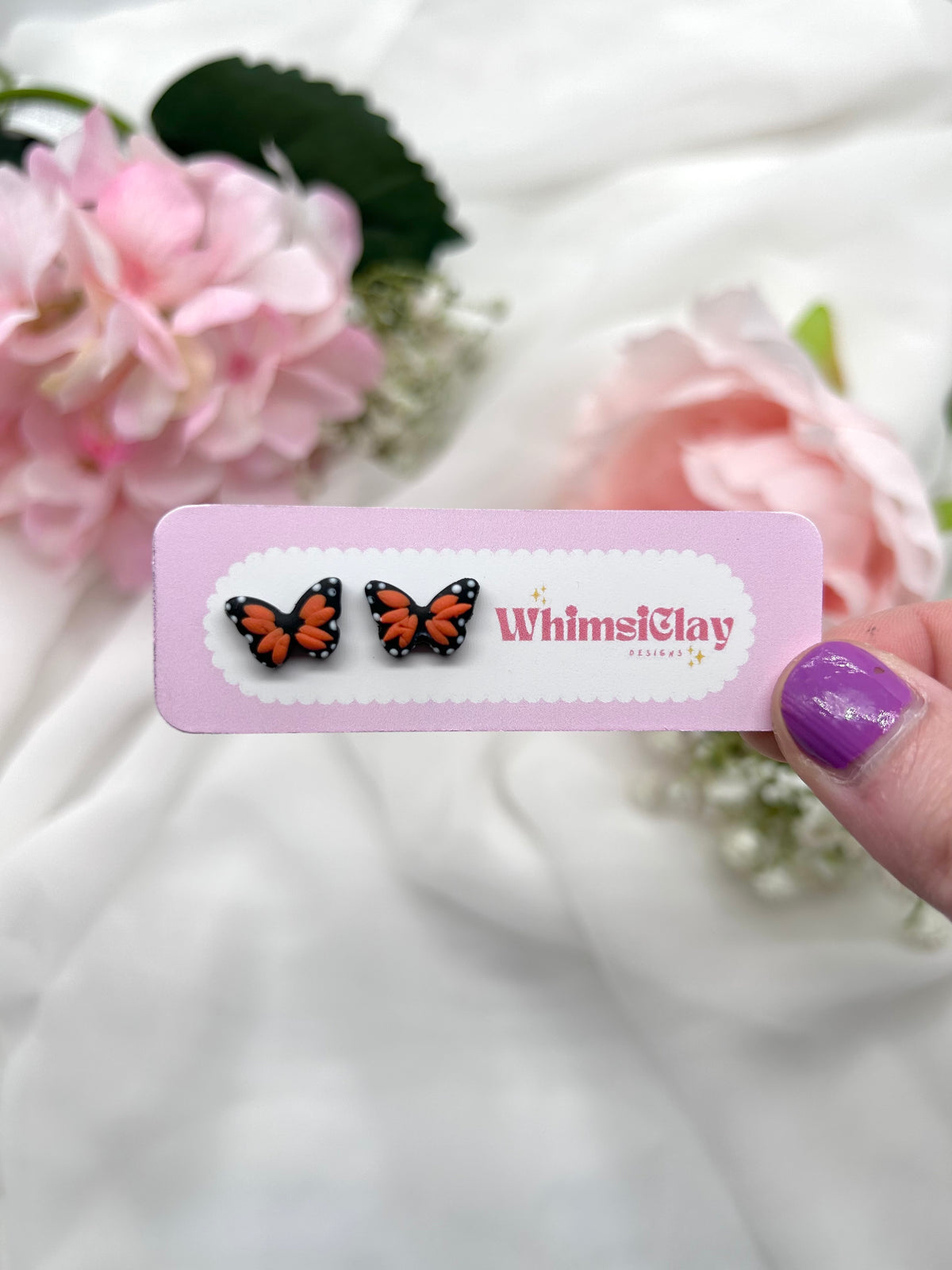 Butterfly Studs | Polymer Clay Earrings