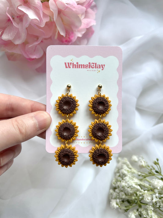 Sunflower Trio Earrings