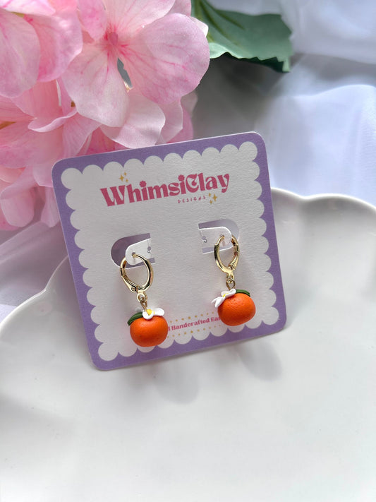 Floral Orange Hoops
