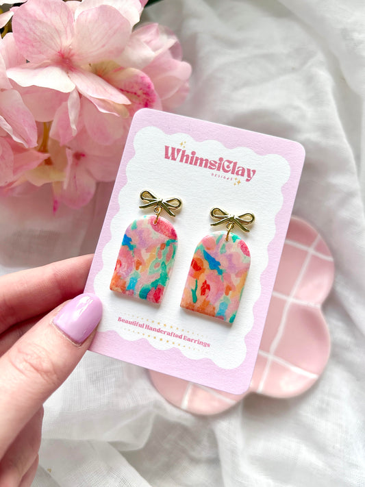 Floral Arch Earrings | Polymer Clay Earrings