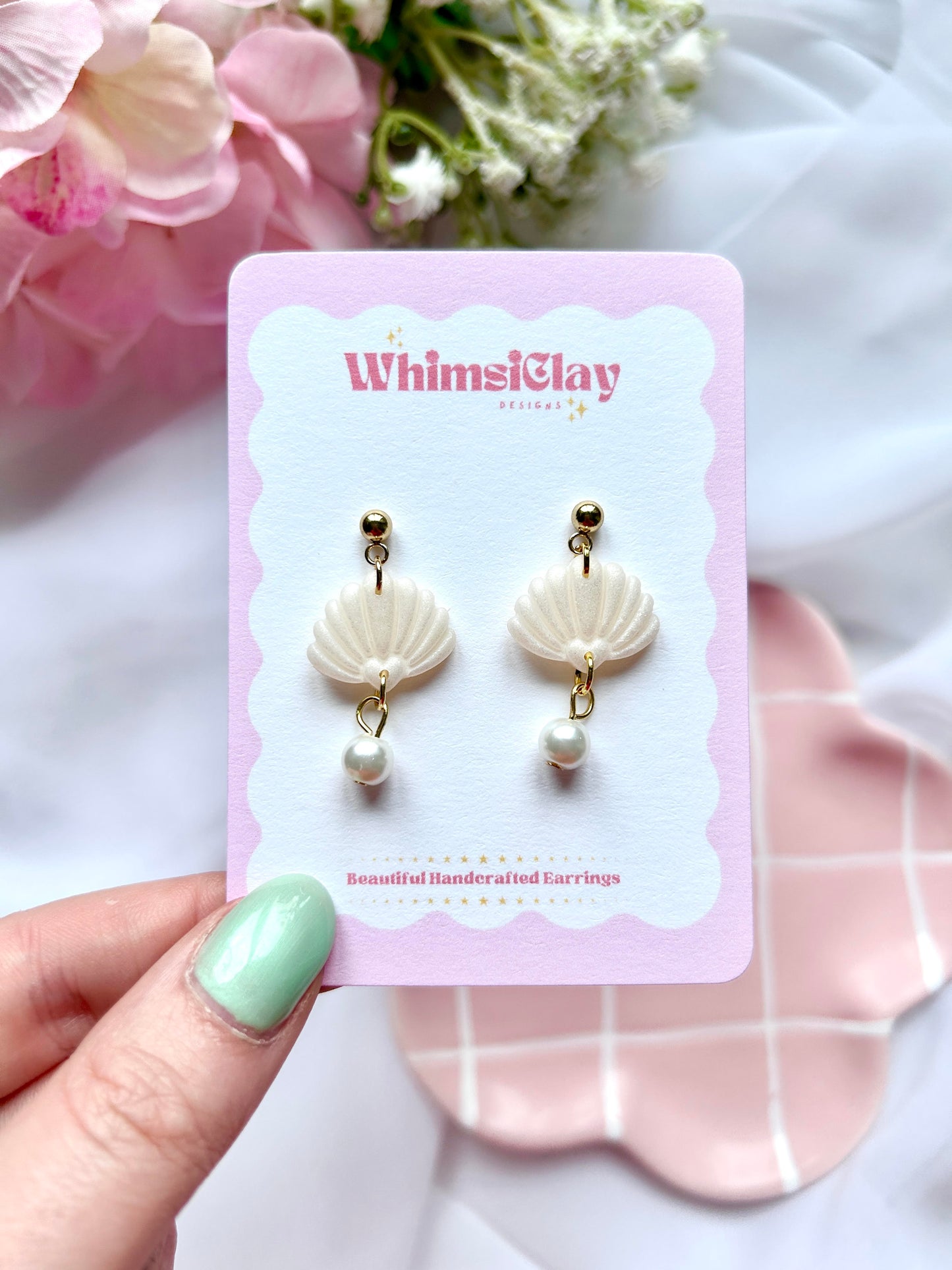 Sea Shell and Pearl Earrings